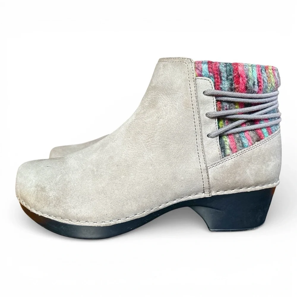 Dansko Tami Neutral Grey Nubuck Leather Ankle Boots, Women's US 8 EU 39 - Picture 2 of 7